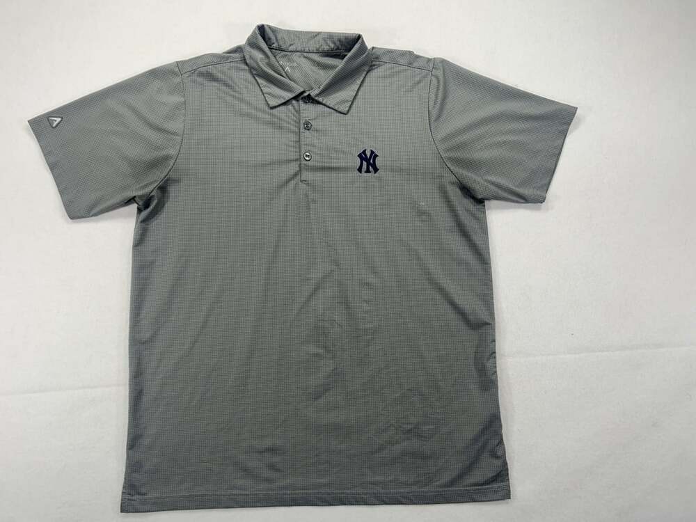 Antigua Men’s New York Yankees Shirt Sleeve Gray Polo Shirt